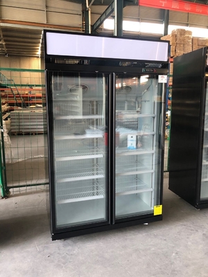 Supermarket LED Light Glass Door Display Freezer For Frozen Foods