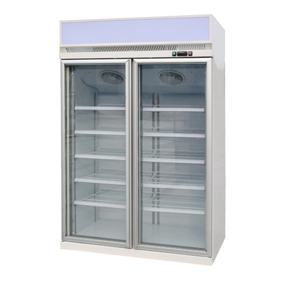 Electric Upright Glass Door Freezer R290 With Vertical LED